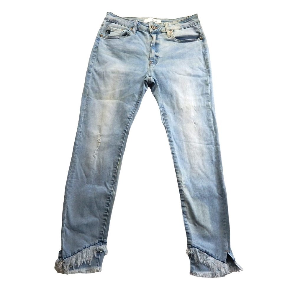 KanCan Womens Distressed Cut Off Cropped Denim Jeans SIze 28